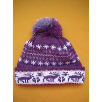 Miklov ČR Zimní čepice s velkou bambulí fialová – Hledejceny.cz
