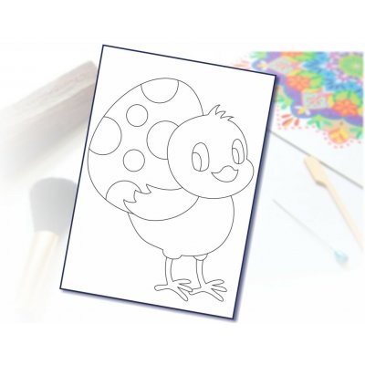 Radost v písku Šablona na pískování kuřátko nese vajíčko A5 148 x 210 mm – Zboží Dáma