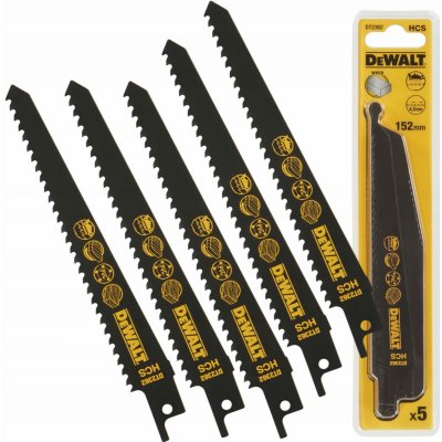 DeWALT DT2362 pilový plátek na dřevo a plast jemný, rychlý obloukový řez pro mečové pily 152mm 5ks – Zboží Mobilmania