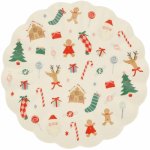 Meri Meri Melaminový talíř Jolly Christmas 25 cm béžová melamin – Zboží Mobilmania