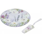 Home Elements Porcelánový kulatý talíř se lžící na dort fialový 27 cm – Zboží Mobilmania