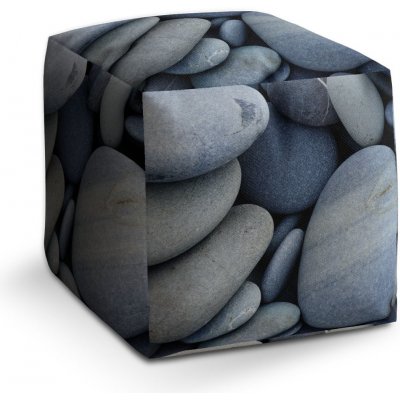 Sablio taburet Cube černé kameny 40x40x40 cm – Zboží Mobilmania