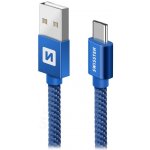 Swissten 71521308 USB 2.0 typ A na C, USB 2.0, zástrčka A - zástrčka C, opletený, 2m, modrý – Hledejceny.cz