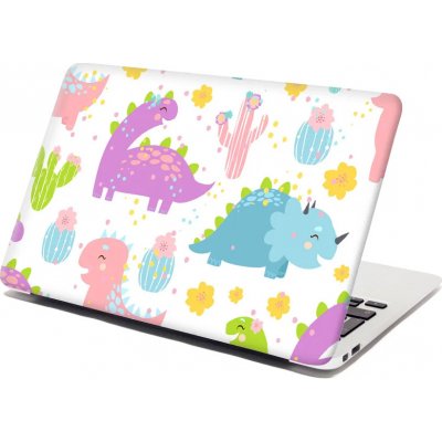 Sablio Samolepka na notebook Dinosauři s kaktusy - 38x26 cm – Zboží Živě