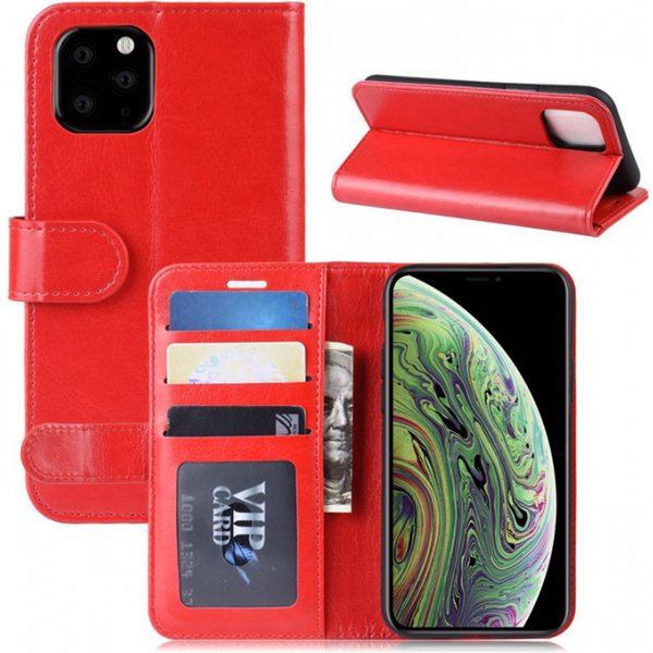 Pouzdro a kryt na mobilní telefon Pouzdro AppleMix Apple iPhone 11 - prostor pro platební karty - umělá kůže - červené