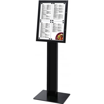 Jansen Display Černá volně stojící Menu vitrína 4xA4 500 x 1630 mm – Zboží Živě