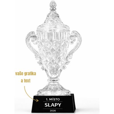 Dekorant Skleněná trofej na podstavci pro vítěze 31x18,5 cm 1KS – Zbozi.Blesk.cz