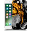 Pouzdro a kryt na mobilní telefon Apple Pouzdro Picasee silikonové Apple iPhone 7 Plus - Black Gold čiré