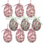 Clayre & Eef 9ks dekorace bílo-růžové závěsné vajíčko s květy Spring Egg - Ø 5*8 cm – Hledejceny.cz
