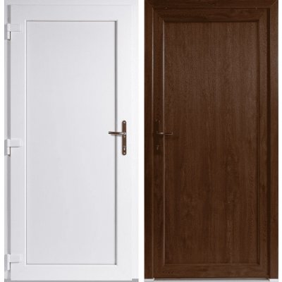 OknaDvereNaMiru.cz Vchodové plastové dveře plné STYL Emily Zlatý dub / Bílá 60 x 165 cm – Sleviste.cz