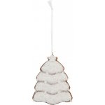 Clayre & Eef Závěsná dekorace zasněžený perníkový stromeček Frosted Ginger - 8*1*10 cm – Hledejceny.cz