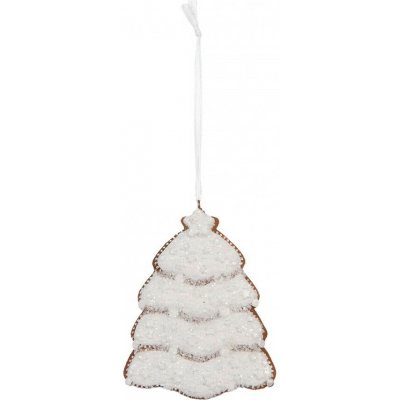 Clayre & Eef Závěsná dekorace zasněžený perníkový stromeček Frosted Ginger - 8*1*10 cm – Hledejceny.cz