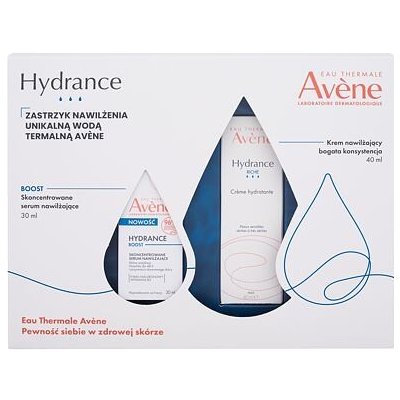 Avene Hydrance : pleťový krém Hydrance Rich Hydrating Cream 40 ml + pleťové sérum Hydrance Boost Concentrated Hydrating Serum 30 ml pro ženy