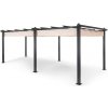 Blumfeldt Pantheon 3x6 pergola přístřešek 3x6 m, hliník, stříška proti slunci, polyester, béžová barva (GDW8-Pantheon-3x6-BG)