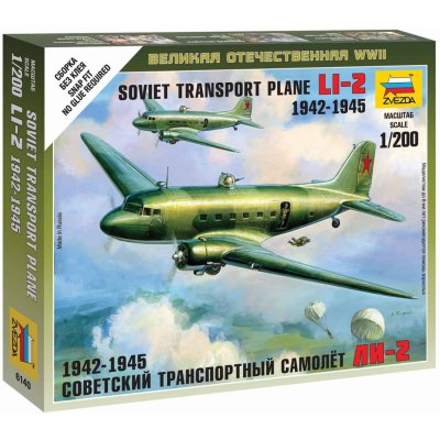 Zvezda Wargames WWII letadlo 6140 LI-2 Soviet Transport Plane 1:200
