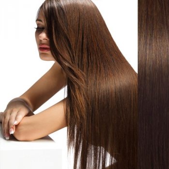 Světové zboží Clip in vlasy 100% lidské – Remy 125 g pás vlasů 6 středně hnědá 6 (hnědá)