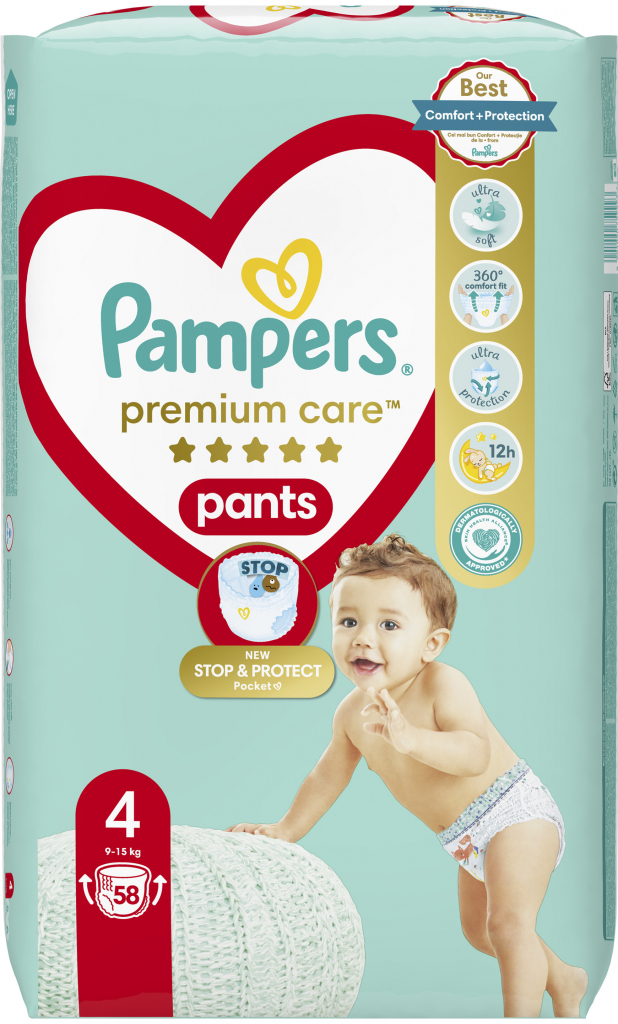 Pampers Premium Care Pants 4 58 ks od 399 Kč - Heureka.cz