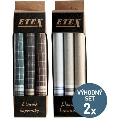 ETEX Výhodná sada pánských látkových kapesníků M40-1 a M40-3 - 6 kusů – Zboží Mobilmania