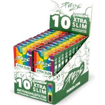 Purize uhlíkové filtry XTRA Slim Size 20 x krabička 10 ks duhová – Sleviste.cz