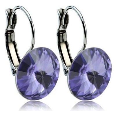 Swarovski Elements Rivoli stříbrné visací fialové kulaté 31229.3 Tanzanite fialová – Sleviste.cz