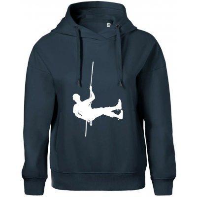 Visící horolezec Oversized mikina dámská Moon kratší + širší Námořní modrá velmi tmavá téměř černá – Zboží Dáma