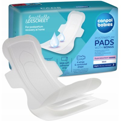 Canpol Babies Diskrétní Vložky s Křidélky Po Porodu Night 9 ks – Zboží Dáma