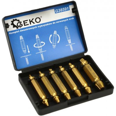 G38591 Sada oboustranných vytahováků zlomených šroubů, 6 ks. HSS4341 GEKO – Hledejceny.cz