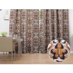 Biante Saténový závěs LUP-501 Vánoční perníčky na šedém 140x220 cm – Hledejceny.cz