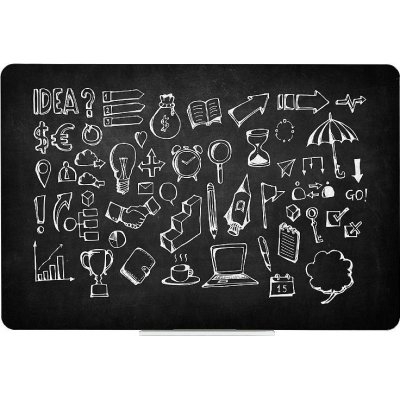 Qboard Černá bezrámová magnetická tabule na křídy - 87 x 57 cm – Zboží Živě