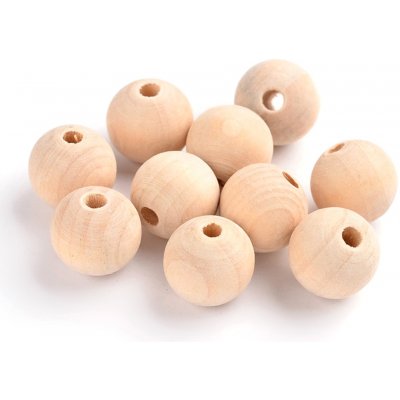 Dřevěné surové korálky - ∅ 16 mm - 10 ks – Zboží Mobilmania