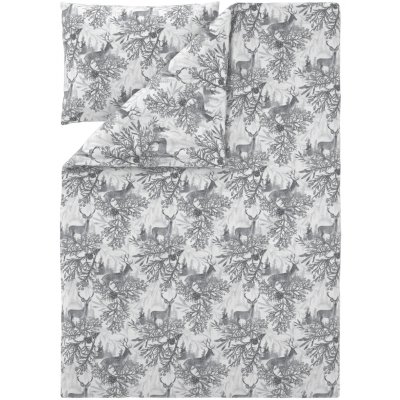 Livarno povlečení z jemného flanelu bílá/šedá 140x200 70x90 – Zboží Dáma