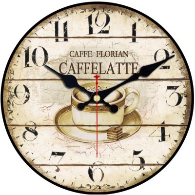 Živá Zeď Dřevěné nástěnné hodiny Kafe Latte – Zboží Mobilmania