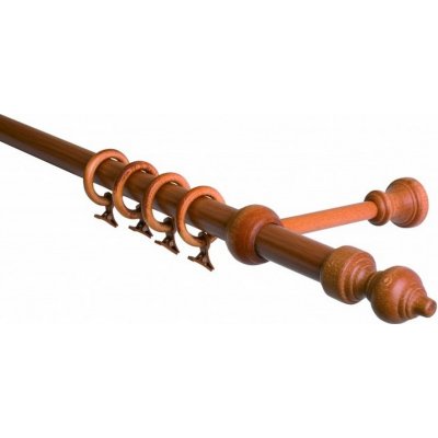 GARNÝŽE-HEBR Garnýž dřevěná třešeň jednoduchá 200 cm – Zboží Mobilmania