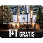 Solight LED kovový svícen 5x LED černý 40cm – Sleviste.cz