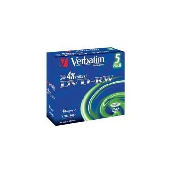 Verbatim DVD-RW 4,7GB 4x, jewel, 5ks (43285)