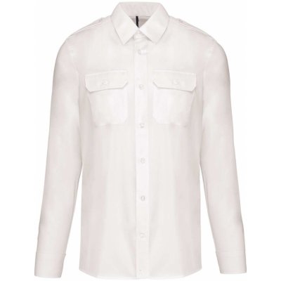 Kariban pánská košile s dlouhým rukávem Pilot bílá – Zboží Mobilmania