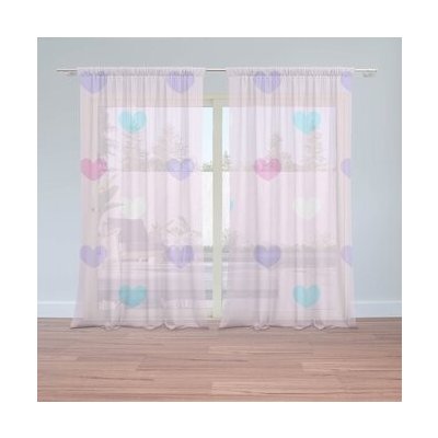Sablio Záclony Srdce vedle srdce: 2ks 150x250cm – Hledejceny.cz