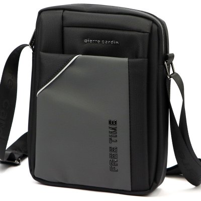Pierre Cardin Značková pánská taška přes rameno šedo černá TP120112 – Sleviste.cz