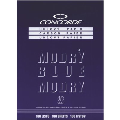 Uhlový Concorde, A4, 25 listů, modré – Zboží Živě