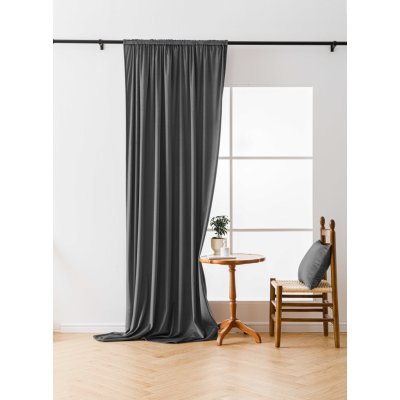 Šedý zatemňovací závěs VELVET 140x250 cm Zavěšení: Kovové kroužky – Zboží Dáma