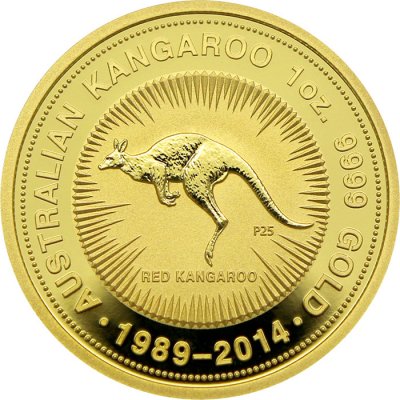 The Perth Mint Zlatá mince Kangaroo Klokan 25. výročí 2014 1 oz – Zboží Dáma