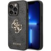 Pouzdro a kryt na mobilní telefon Pouzdro Guess PU 4G Metal Logo iPhone 15 Pro šedé