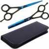 Kadeřnické nůžky Pro Feel Japan SET H02 Blue Matt Black 5,5'