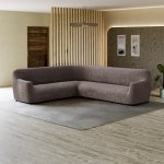 GA.I.CO bielastický potah na rohovou sedačku Venezia hnědý 350 - 530 cm – Sleviste.cz