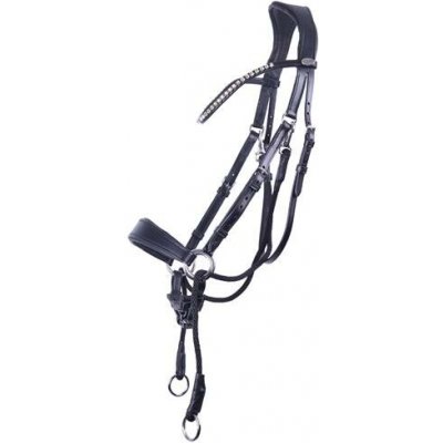 QHP Kožená bezudidlová uzdečka Sunna černá – Zboží Dáma