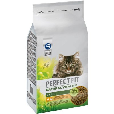 Perfect Fit Natural Vitality suché kompletní krmivo pro dospělé kočky s kuřecím a krůtím masem 6 kg