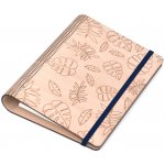 Wooden Moment Poznámkový blok Listy Tmavě modrá Tečkovaný A5 – Zboží Živě