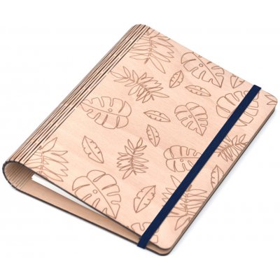 Wooden Moment Poznámkový blok Listy Tmavě modrá Tečkovaný A5 – Zboží Živě