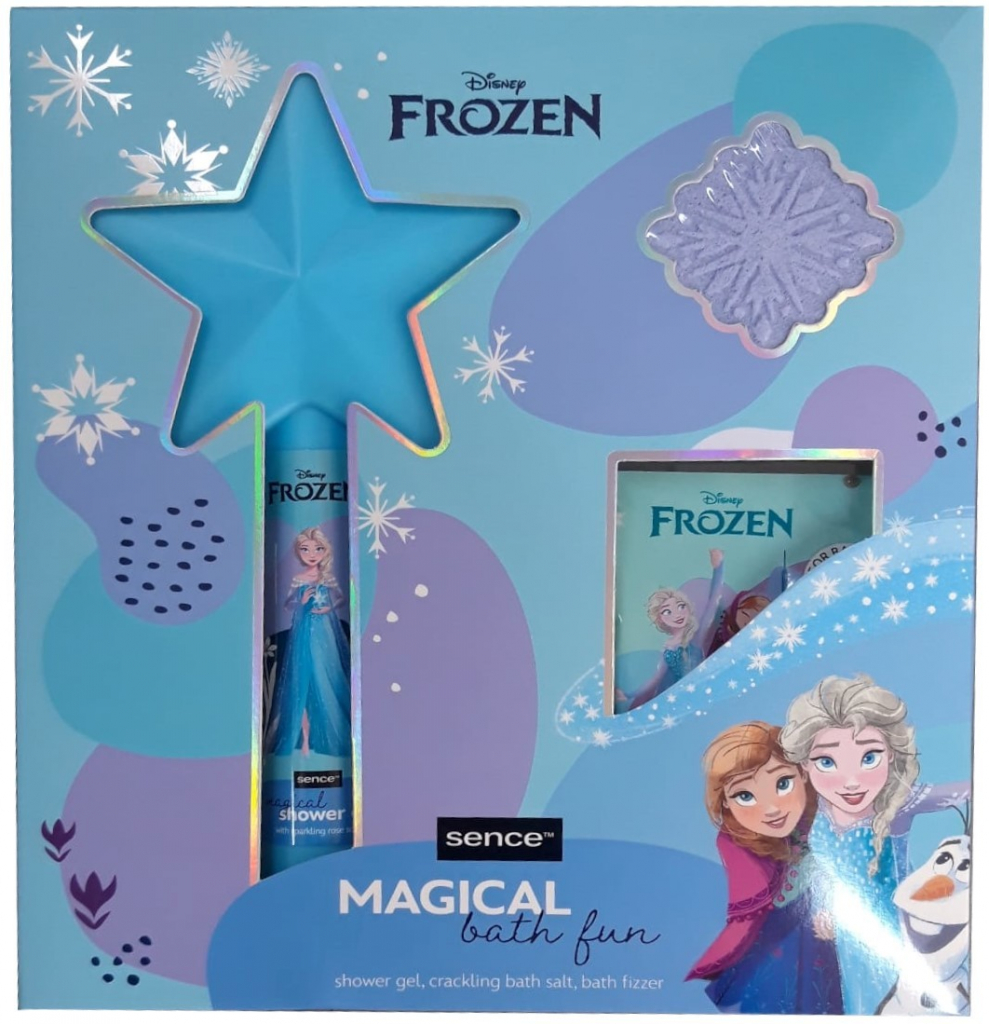 Disney Frozen Magic Wizard sprchový gel 300 ml + šumivá koule do koupele 60 g + sůl 55 g dárková sada