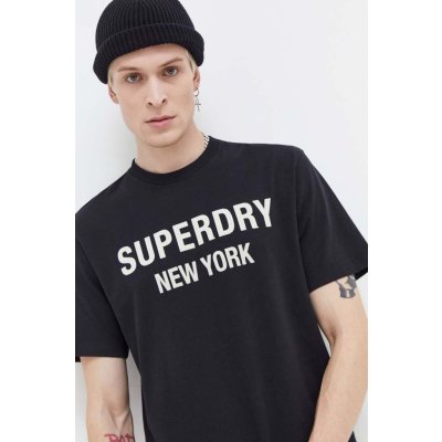 Superdry bavlněné s potiskem M1011728A.3B1 černá